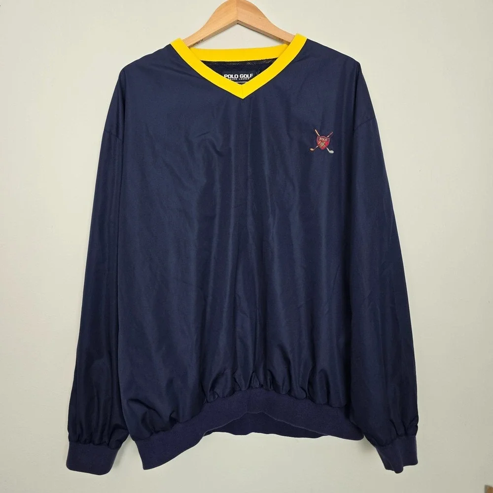 VTG Polo Golf Ralph Lauren Men Windbreaker Jacket Sz XL Blue Old Money Aesthetic